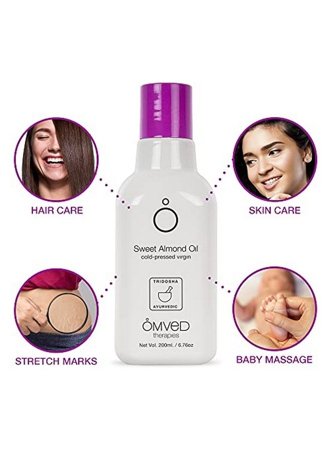 Organic Sweet Almond Virgin Oil 100% Pure & Coldpressed 200 Ml