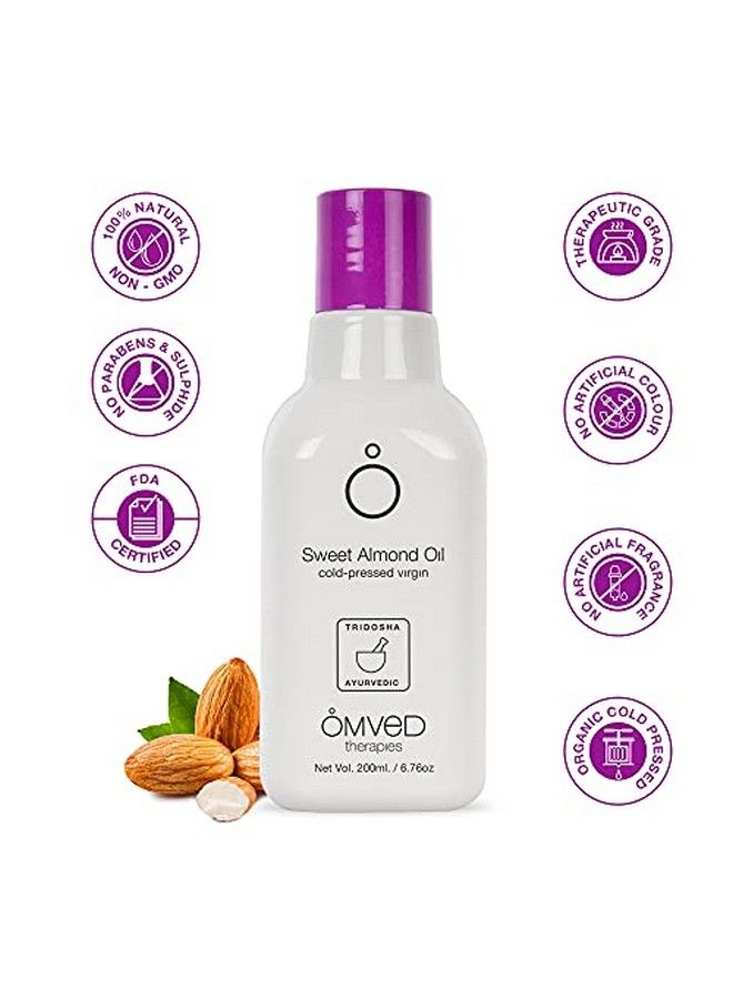 Organic Sweet Almond Virgin Oil 100% Pure & Coldpressed 200 Ml