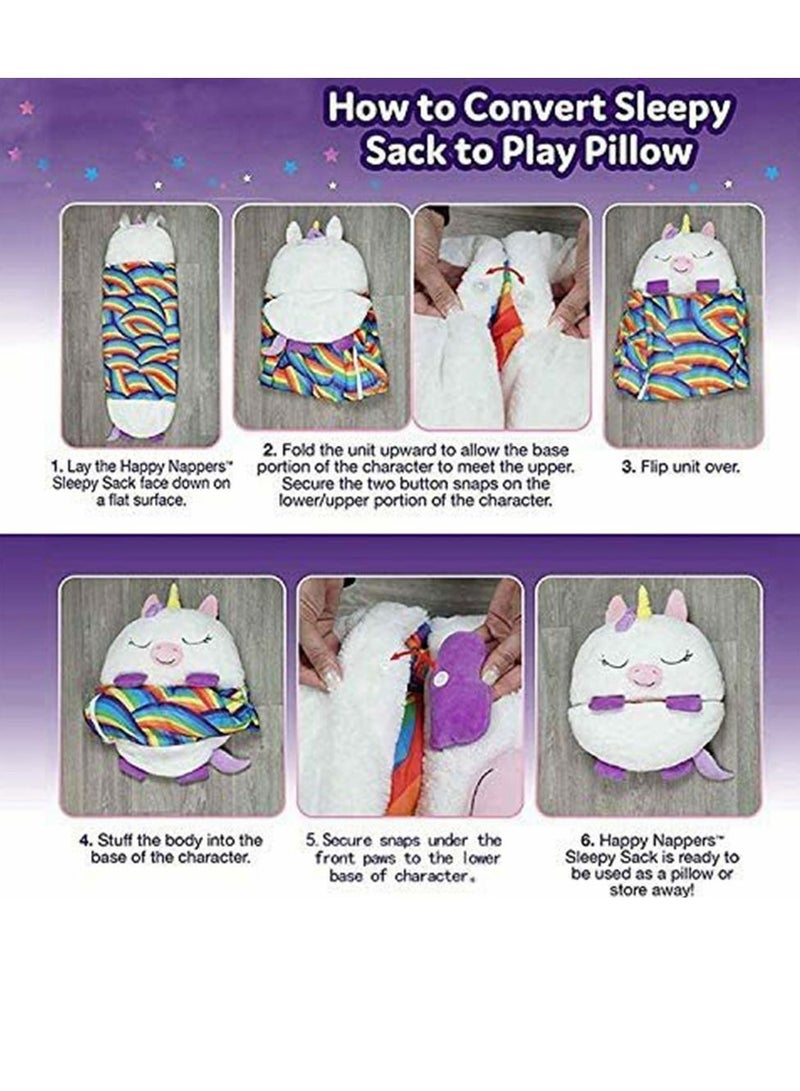 COOLBABY Kids Cartoon Lazy Warm Sleeping Bag, Foldable Cartoon Animal Sleeping Bag, Suitable for Children Playing and Camping