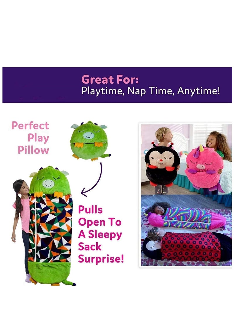 COOLBABY Kids Cartoon Lazy Warm Sleeping Bag, Foldable Cartoon Animal Sleeping Bag, Suitable for Children Playing and Camping