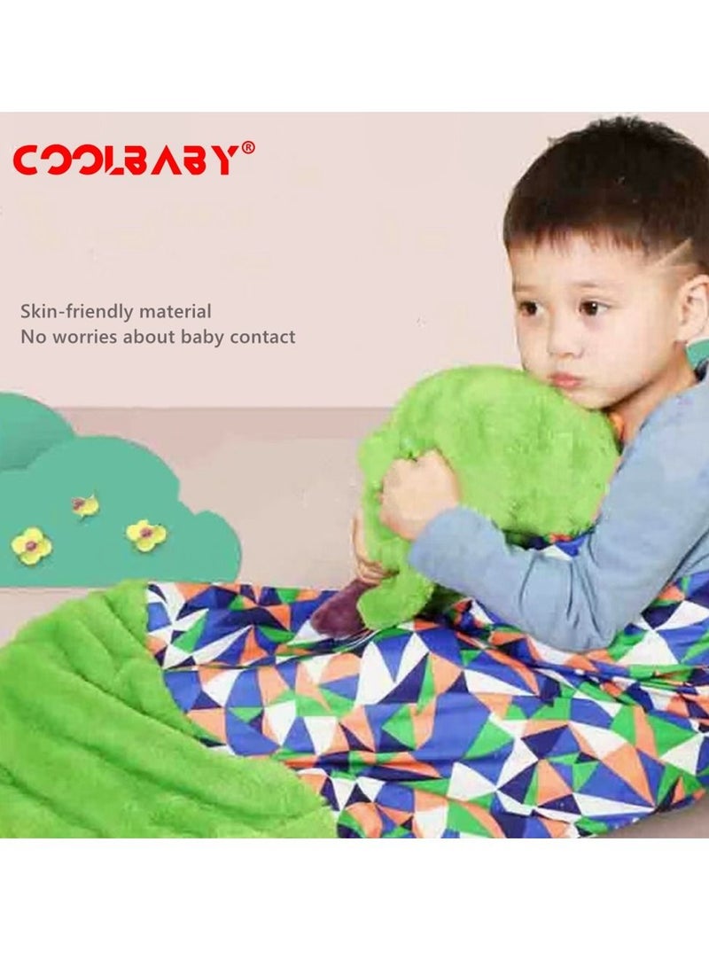 COOLBABY Kids Cartoon Lazy Warm Sleeping Bag, Foldable Cartoon Animal Sleeping Bag, Suitable for Children Playing and Camping