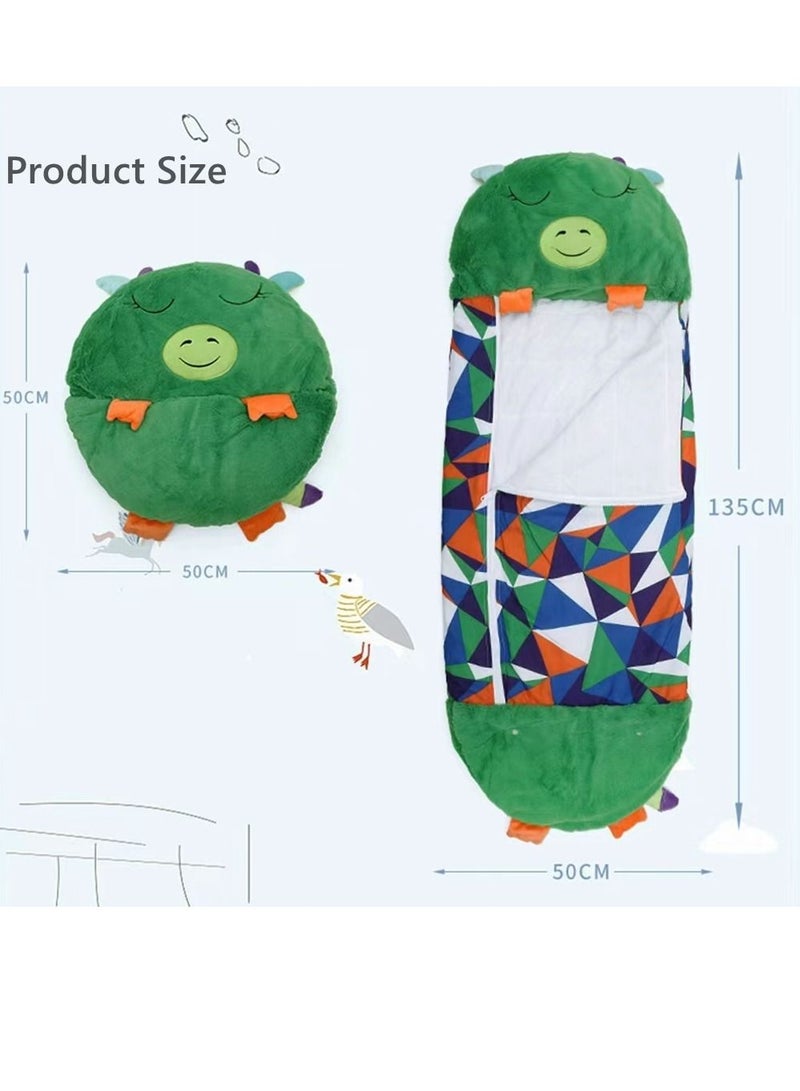 COOLBABY Kids Cartoon Lazy Warm Sleeping Bag, Foldable Cartoon Animal Sleeping Bag, Suitable for Children Playing and Camping