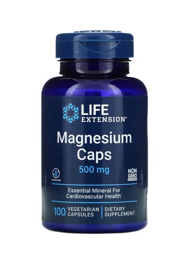 Magnesium Cardiovascular Supplement 500mg - 100 Vegetarian Capsules