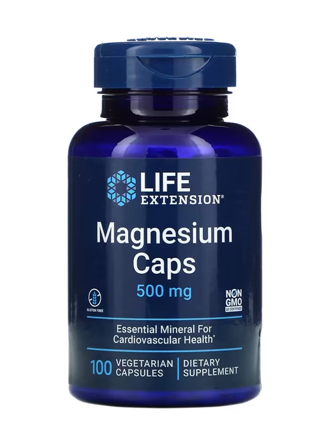 Magnesium Caps 500 mg Dietary Supplement - 100 Capsules