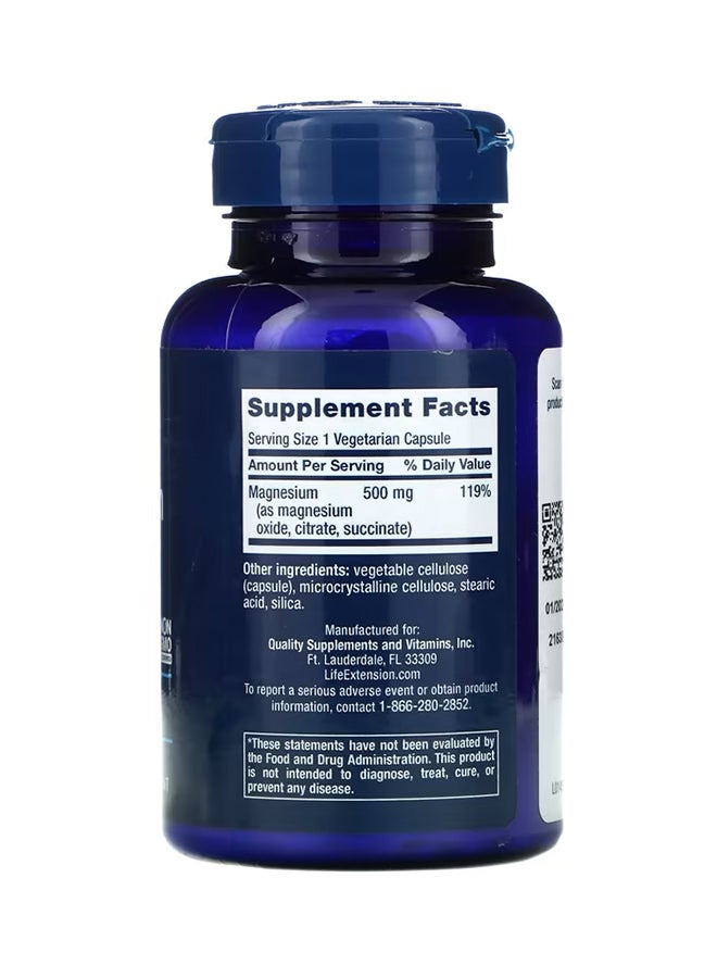 Magnesium Caps 500 mg Dietary Supplement - 100 Capsules