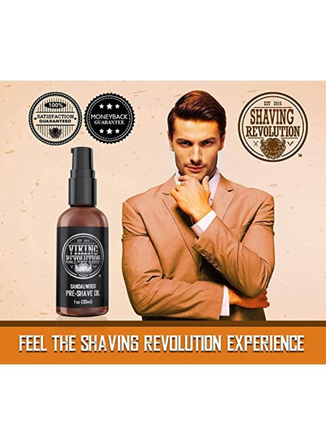 Men - Best Shaving Oil With Sandalwood For Safety Razor, Straight Razor - For The Smoothest, Irritation Free Shave