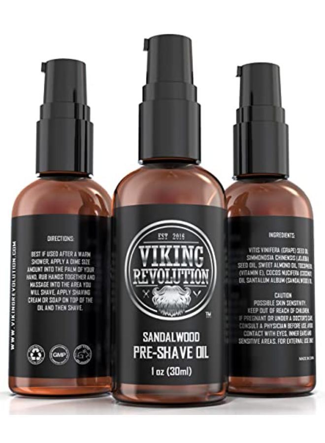 Men - Best Shaving Oil With Sandalwood For Safety Razor, Straight Razor - For The Smoothest, Irritation Free Shave