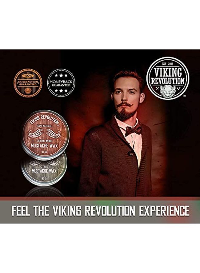 Ck - Beard & Moustache Wax For Men - Strong Hold Helps Train Tame & Style (Citrus & Sandalwood, 2 Pack)