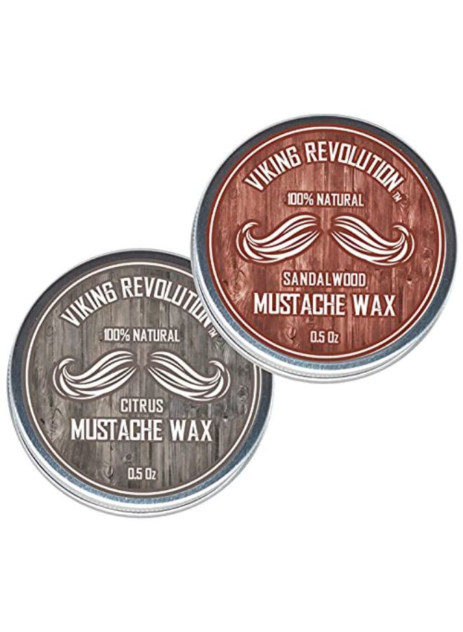 Ck - Beard & Moustache Wax For Men - Strong Hold Helps Train Tame & Style (Citrus & Sandalwood, 2 Pack)