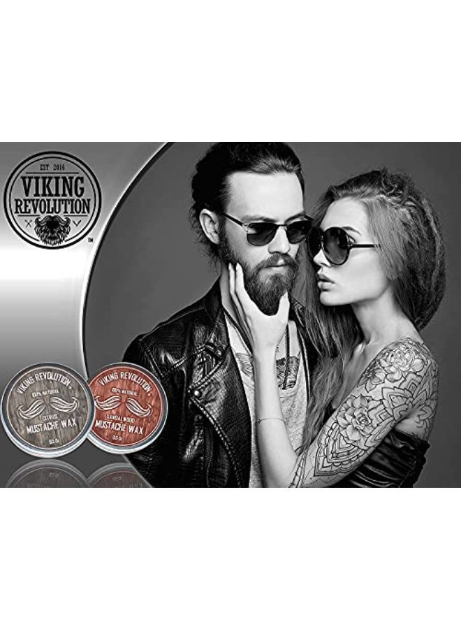 Ck - Beard & Moustache Wax For Men - Strong Hold Helps Train Tame & Style (Citrus & Sandalwood, 2 Pack)