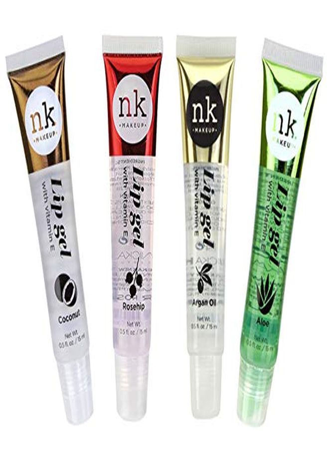 4 Pack Nicka K Lip Gel (Coconut, Rosehip, Argan Oil, Aloe)