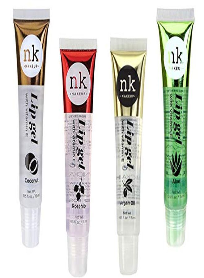 4 Pack Nicka K Lip Gel (Coconut, Rosehip, Argan Oil, Aloe)