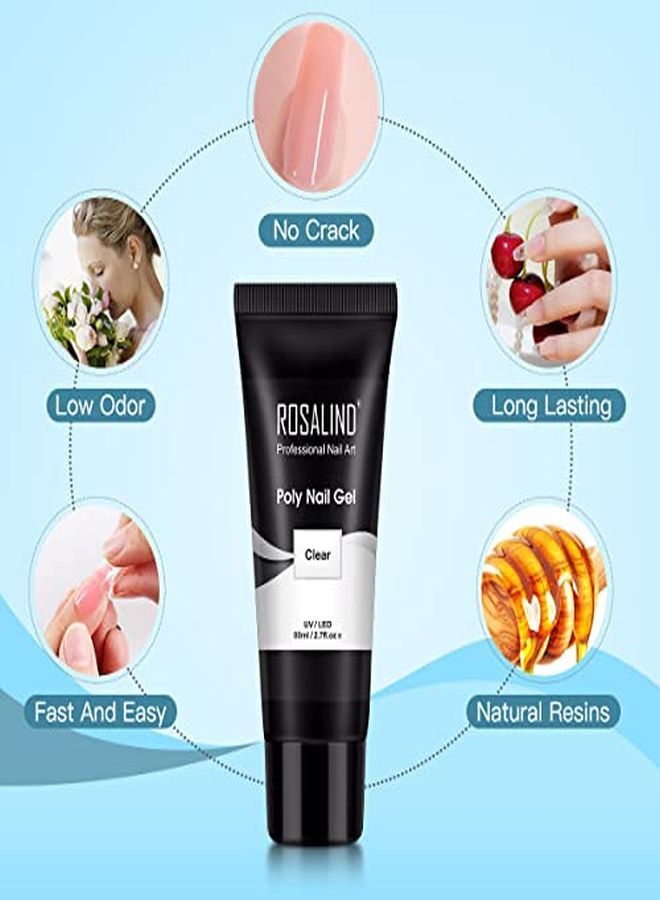 Rylic Poly Extension Gel Rosalind 80Ml Poly Nail Gel Builder For Nail Art Decoration Nail Thickening Extension Easy To Diy Use At Home Need Uv Lamp