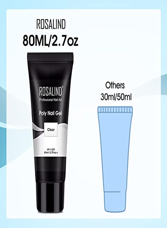 Rylic Poly Extension Gel Rosalind 80Ml Poly Nail Gel Builder For Nail Art Decoration Nail Thickening Extension Easy To Diy Use At Home Need Uv Lamp