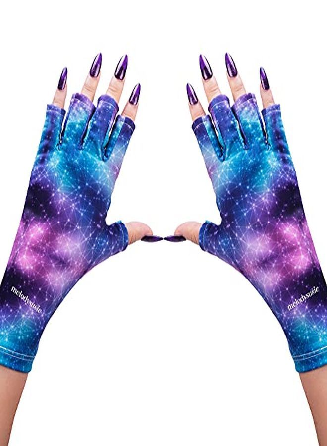 Protection Uv Glove For Nail Lamp Professional Upf50+ Gel Manicure Gloves Starry Night Nail Art Skin Care Fingerless Gloves Protect Hands From Uv Harmparty Cosplay Holiday Costume?