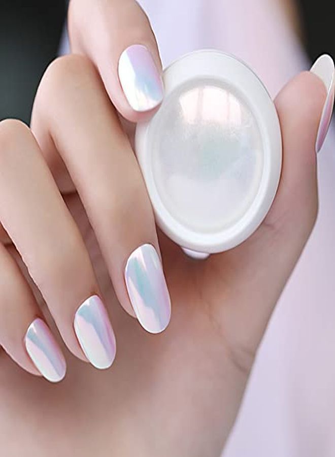 2Pcs Mermaid Neon Iridescent Chrome Nail Powderchrome Powder For Nails Polishmermaid Shell Pearl Magic Nail Art Powder Sets Glitter Metallic Salon Nail Pigment Manicure Pigment