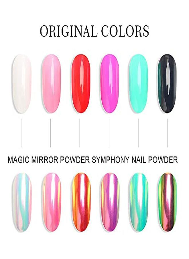 2Pcs Mermaid Neon Iridescent Chrome Nail Powderchrome Powder For Nails Polishmermaid Shell Pearl Magic Nail Art Powder Sets Glitter Metallic Salon Nail Pigment Manicure Pigment