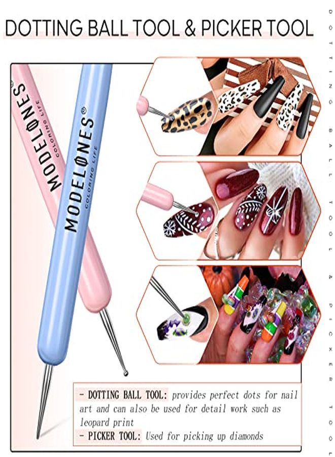 Nail Art Brushes Set, Nail Art Design Pen Painting Tools With Nail Extension Gel Brush, Nail Art Liner Brush And Nail Dotting Pen For Gel Polish Manicure Salon Diy At Home