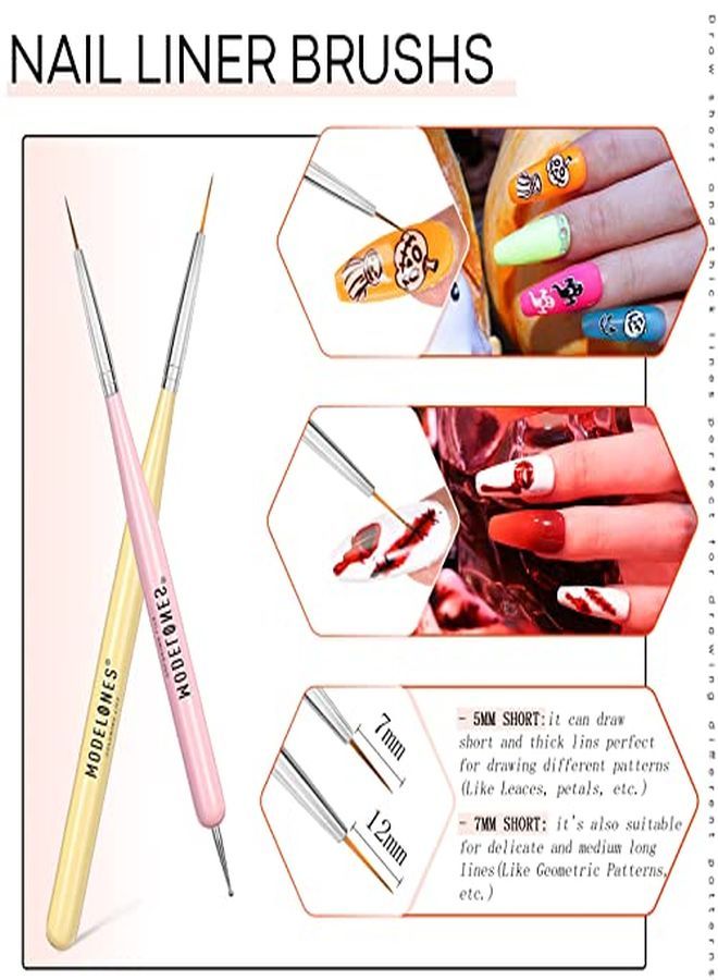 Nail Art Brushes Set, Nail Art Design Pen Painting Tools With Nail Extension Gel Brush, Nail Art Liner Brush And Nail Dotting Pen For Gel Polish Manicure Salon Diy At Home