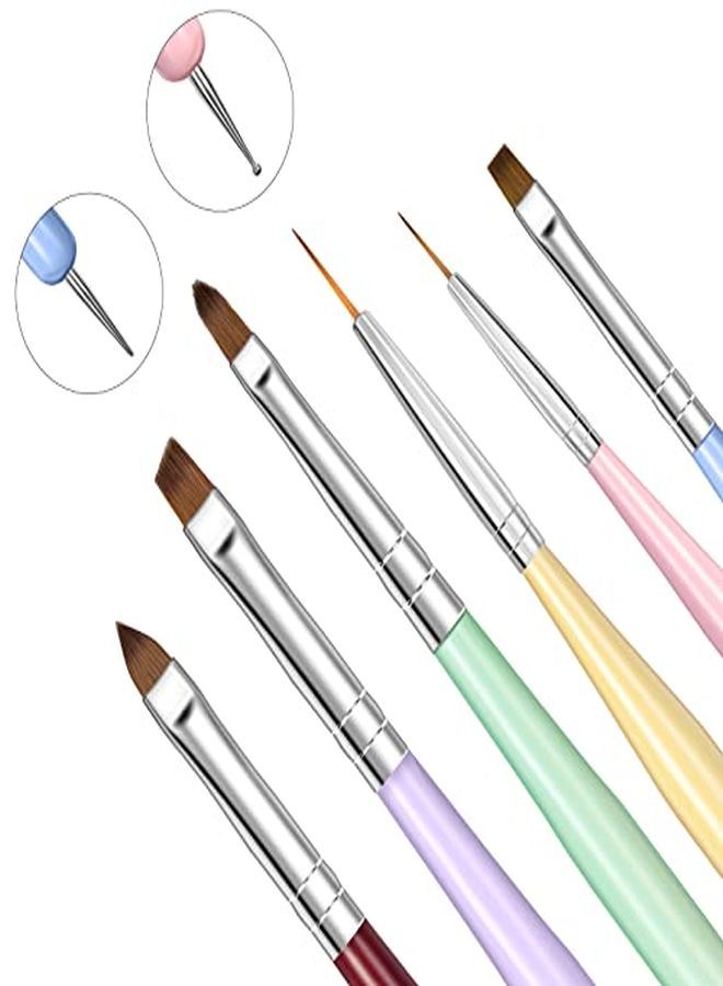 Nail Art Brushes Set, Nail Art Design Pen Painting Tools With Nail Extension Gel Brush, Nail Art Liner Brush And Nail Dotting Pen For Gel Polish Manicure Salon Diy At Home