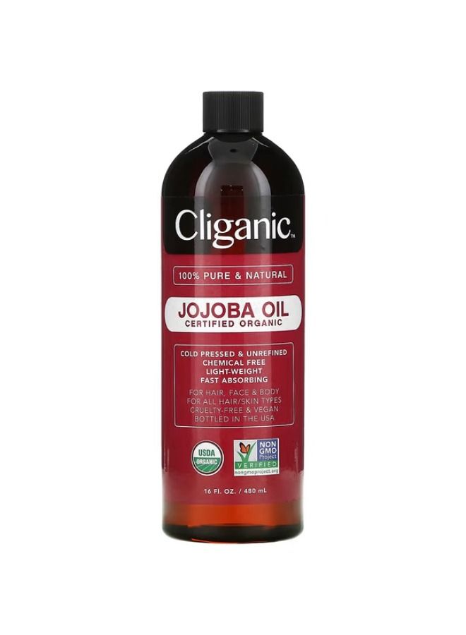 Cliganic, 100% Pure & Natural, Jojoba Oil, 16 fl oz (473 ml)