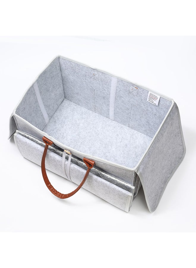 2 In 1 Diaper Caddy With Mat XL - Grey