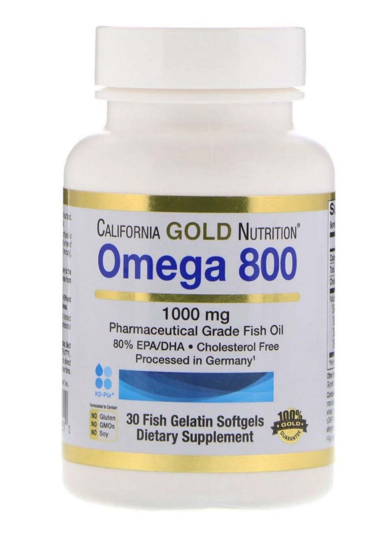 Omega 800 - 30 Fish Gelatine Softgels