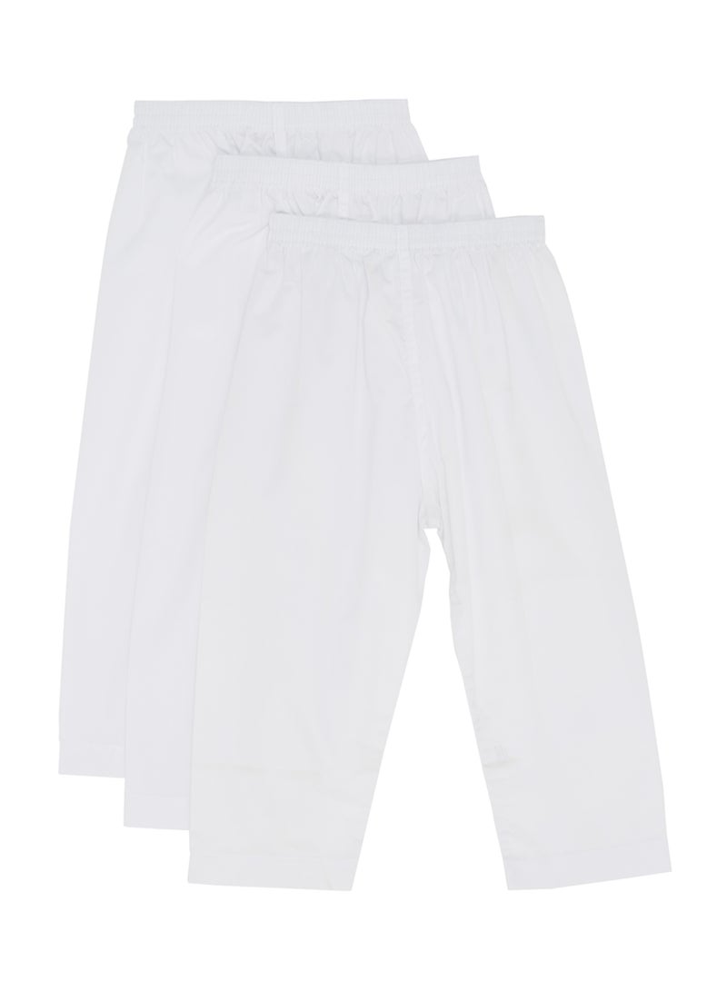 3-Piece Long Sarwal Pants White