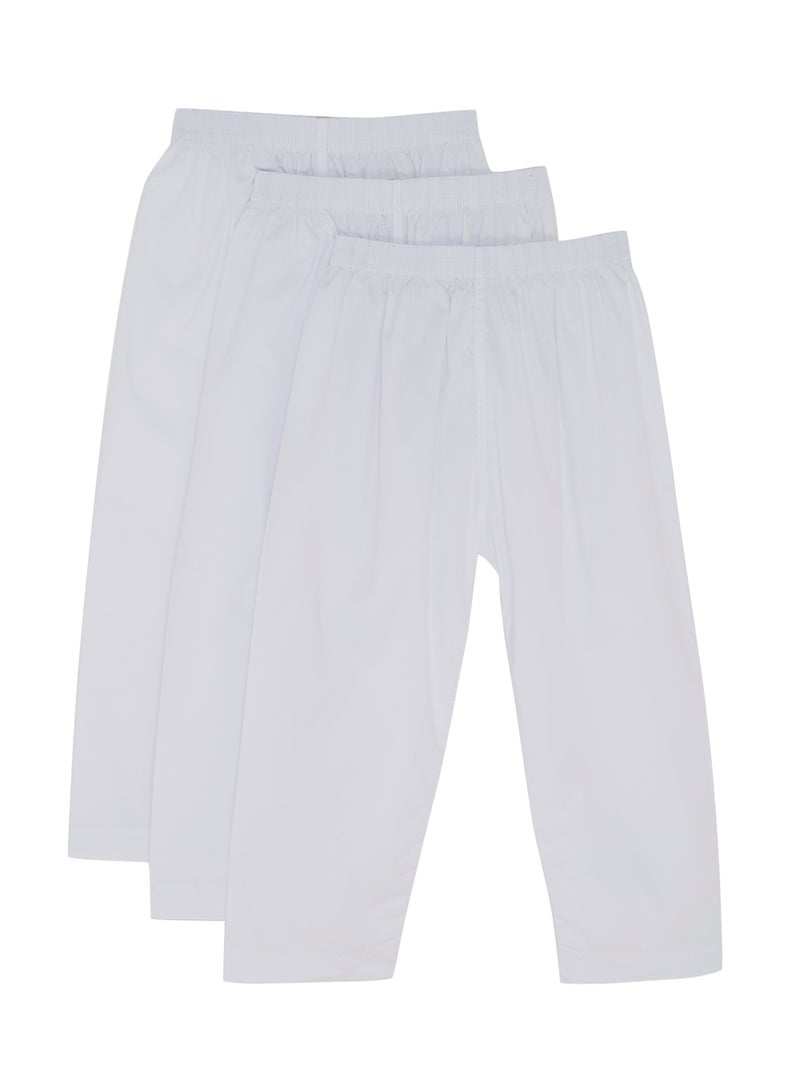 3-Piece Long Sarwal Pants White