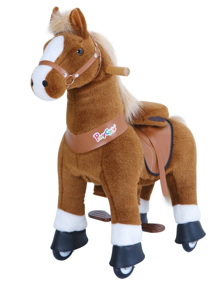 Official Licensed Kids Riding Horse Toy No Battery No Electricity Indoor and Outdoor best Gift for Kids 4 to 9 years - Medium Brown