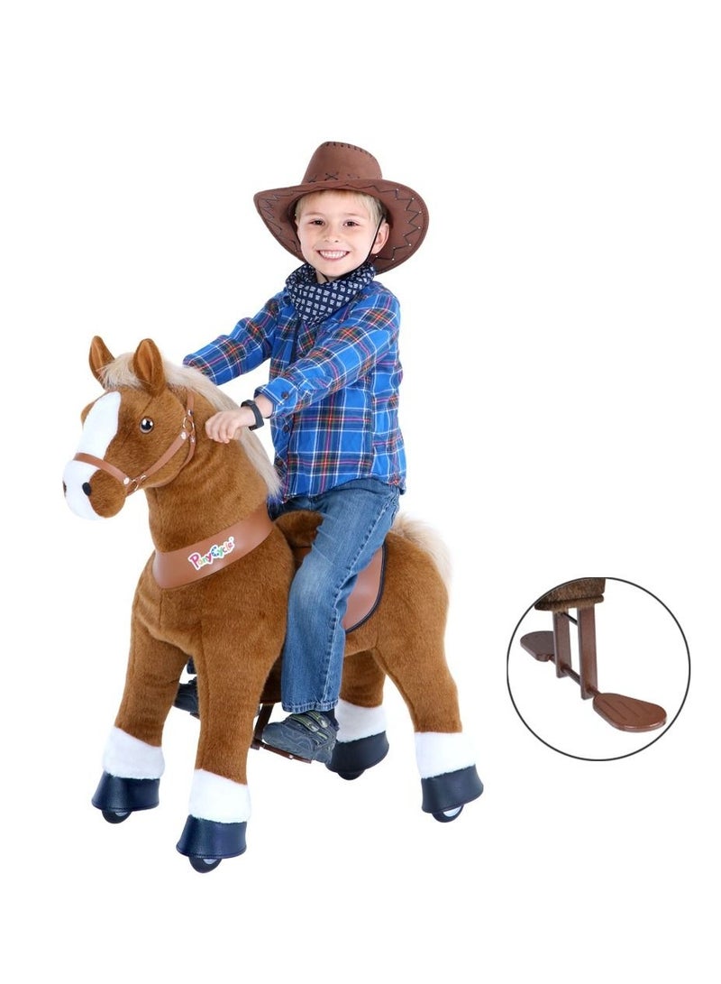 Official Licensed Kids Riding Horse Toy No Battery No Electricity Indoor and Outdoor best Gift for Kids 4 to 9 years - Medium Brown