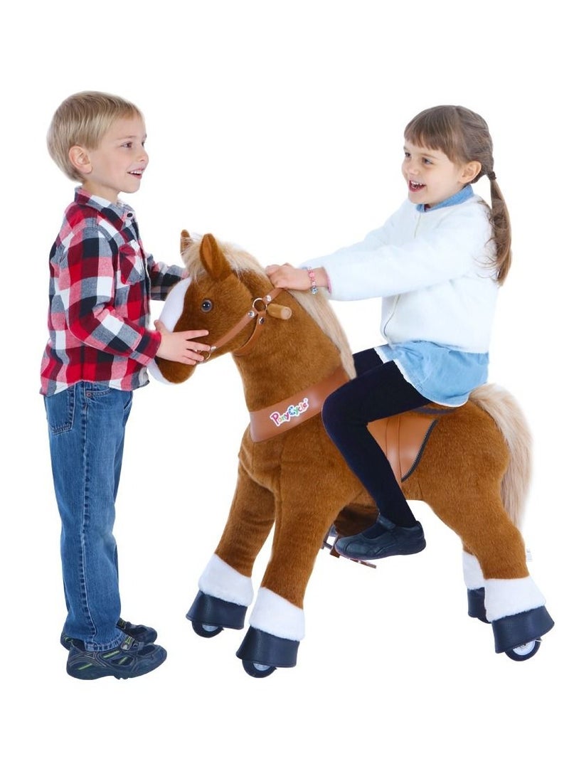 Official Licensed Kids Riding Horse Toy No Battery No Electricity Indoor and Outdoor best Gift for Kids 4 to 9 years - Medium Brown