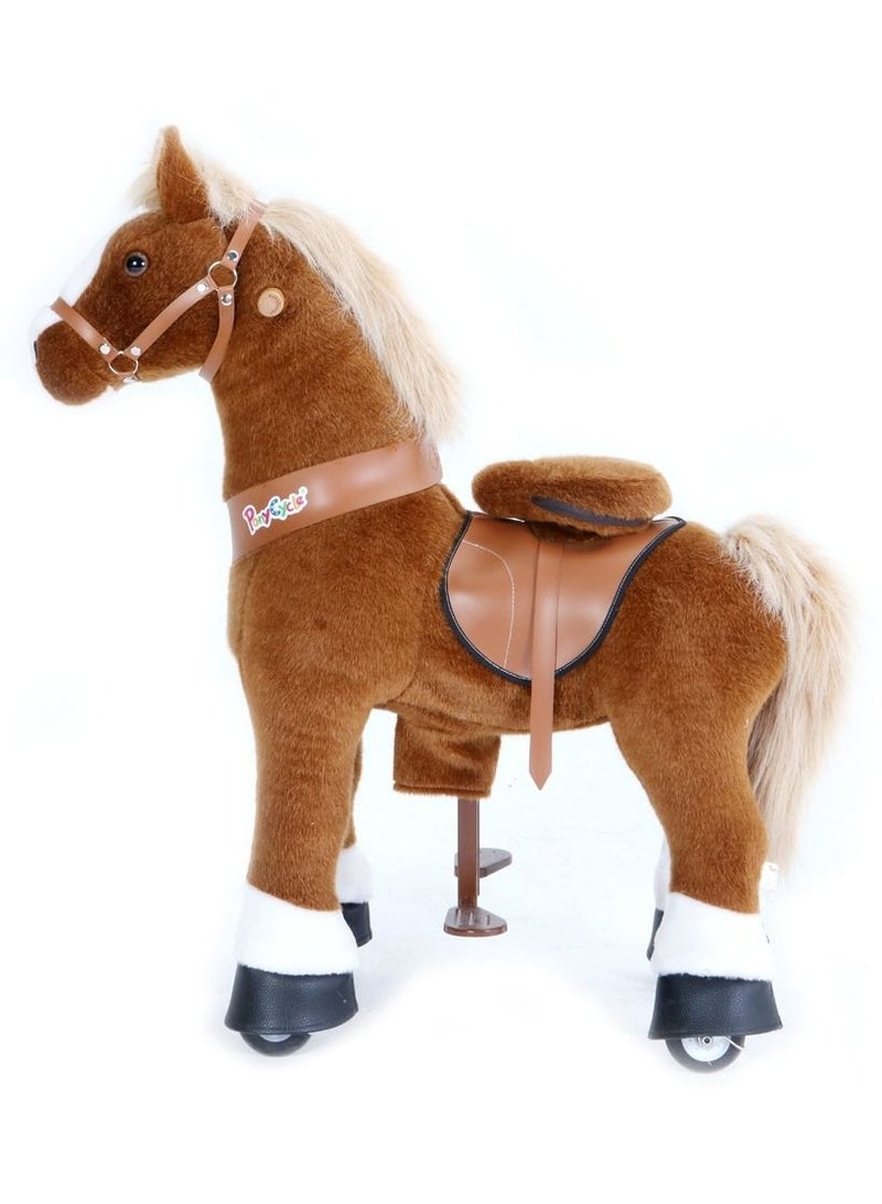 Official Licensed Kids Riding Horse Toy No Battery No Electricity Indoor and Outdoor best Gift for Kids 4 to 9 years - Medium Brown