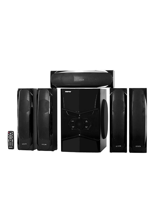 5.1 Channel Multimedia Speaker System With Remote Control- FM Radio, Bluetooth, USB Input, SD Card Reader, Karaoke Function| LED Display, 50000W PMPO Speaker Unit| 2 Years Warranty GMS8578 Black GMS8578 Black