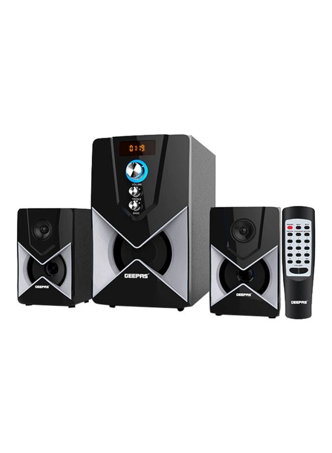 2.1-Channel Multimedia Speaker System With Remote Control & Panel Control, Bluetooth/ USB /FM & SD Card  20000W PMPO, GMS8515 Black GMS8515 Black