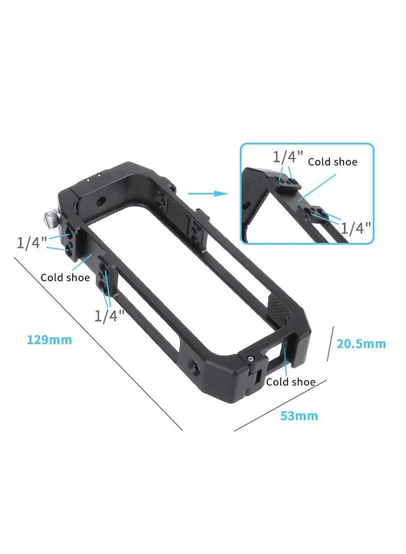Panoramic Camera Cage Protection Frame with Magnetic Folding Mount Head Cold Shoe 1/4'' Hole Compatible Insta360 one x2 (One Pcs Frame)