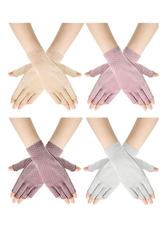 4 Pair Casual Printed Gloves Multicolour