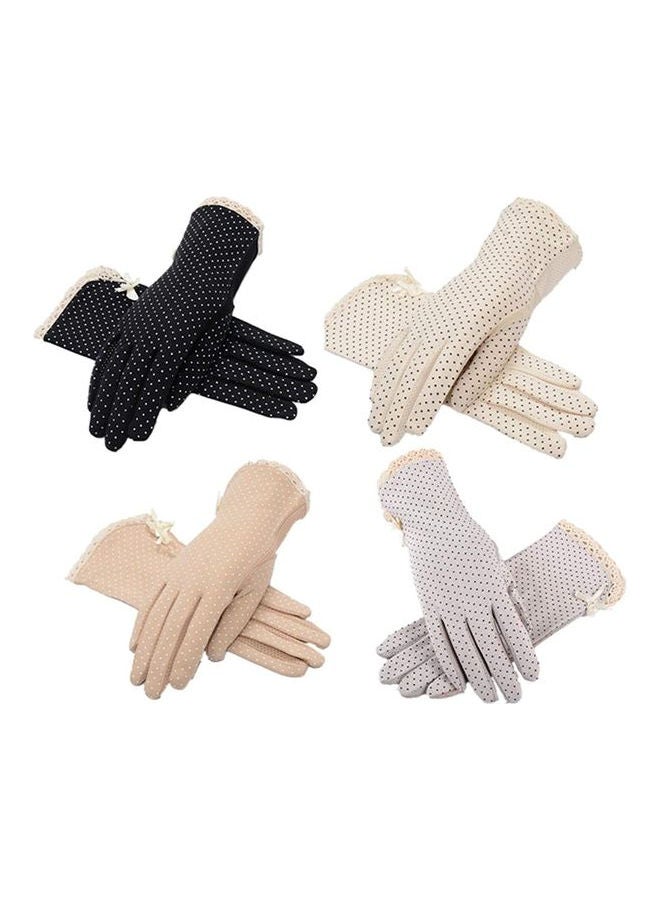 4 Pair Casual Printed Gloves Multicolour
