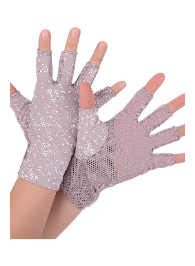 2 Pair Casual Printed Gloves Grey/Pink