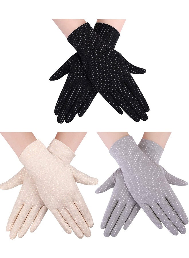 3 Pair Casual Printed Gloves Black/Grey/Beige