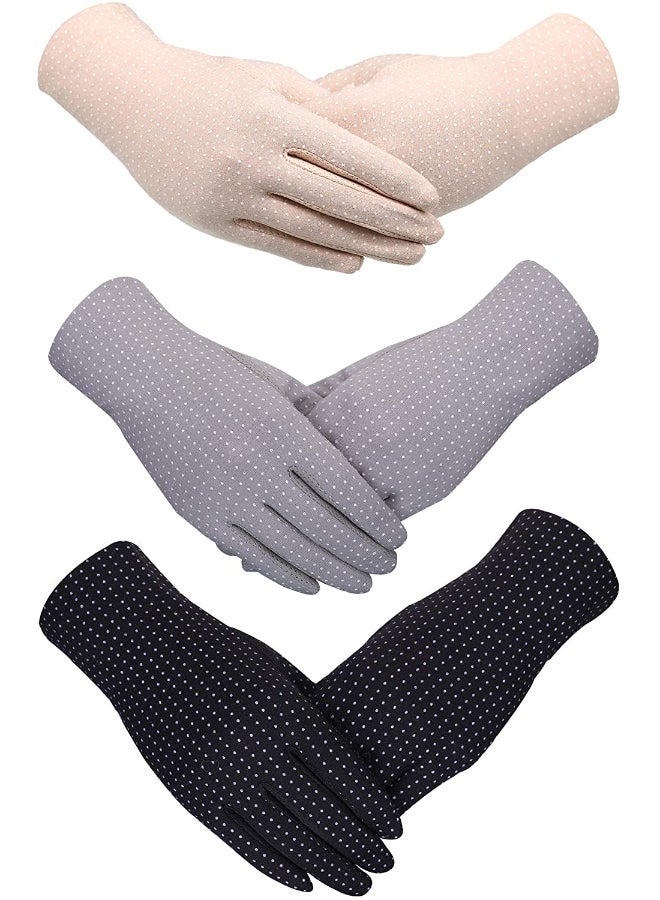 3 Pair Casual Printed Gloves Black/Grey/Beige
