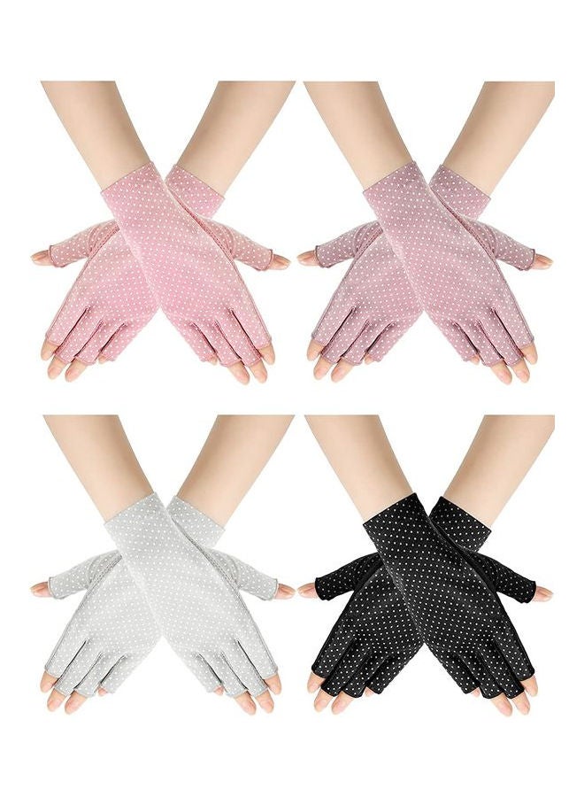 4 Pair Casual Printed Gloves Multicolour