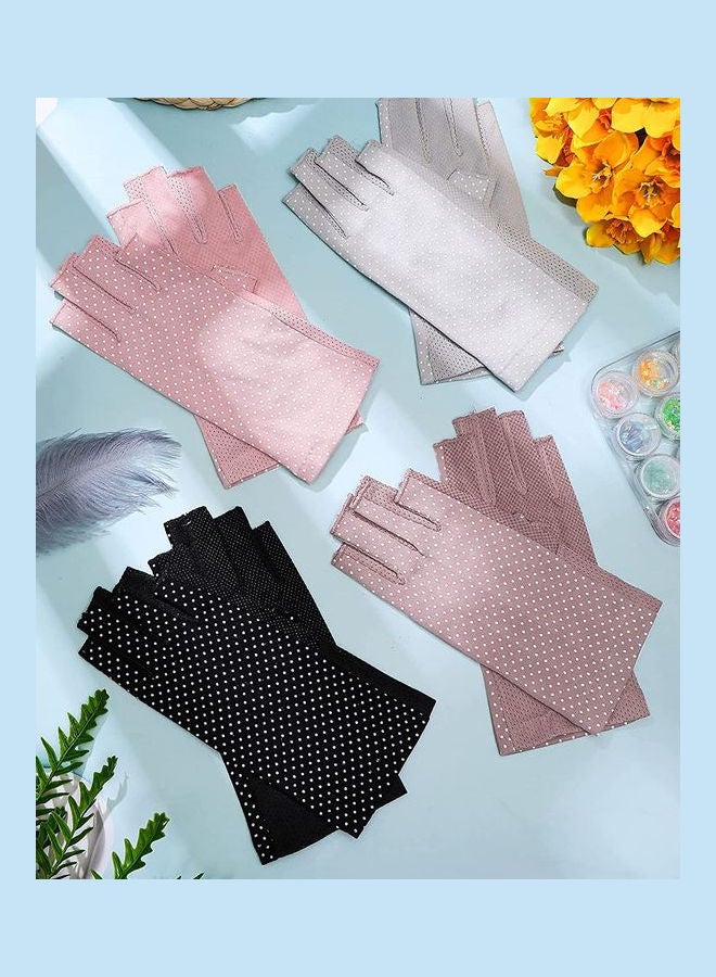 4 Pair Casual Printed Gloves Multicolour