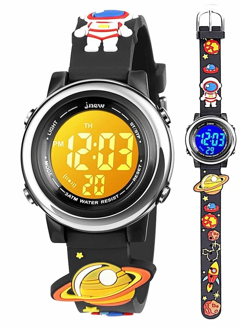 Toddler Kids Digital Watches for Girls Boys,3D Cute Cartoon 7 Color Lights Waterproof Sport Electronic Wrist Watch with Alarm Stopwatch 3-10 Year Children