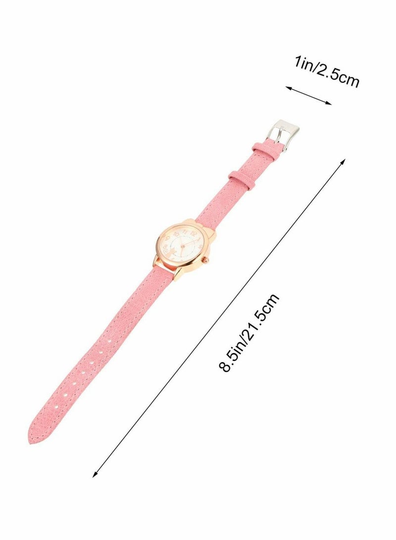 Quartz Girls Watches for Kids- Cute Waterproof with Cartoon Cat Pattern, Japanese Movement Wristwatch Kids
