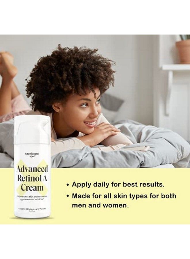 Advanced Retinol A Cream Retinol Moisturizer Cream W/ Vitamin E Coconut & Almond Oil Retinol Daily Antiaging Cream For Face Best Retinol Cream For Smoother Looking Skin (3.4 Oz)