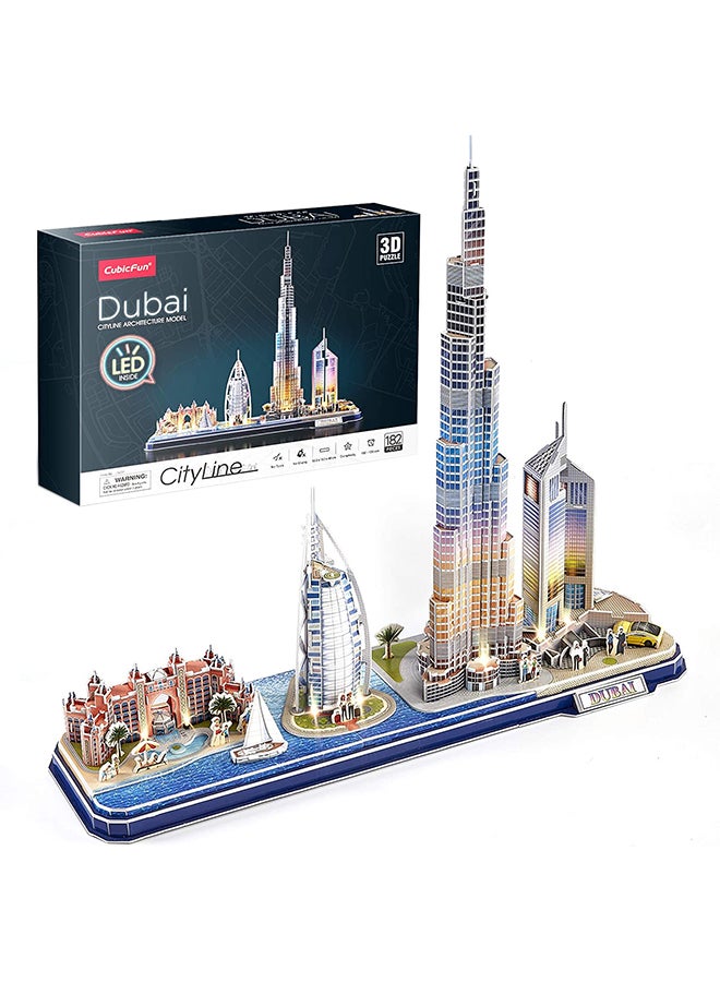 3D Puzzle with LED Lighting Dubai Cityline Architecture Model