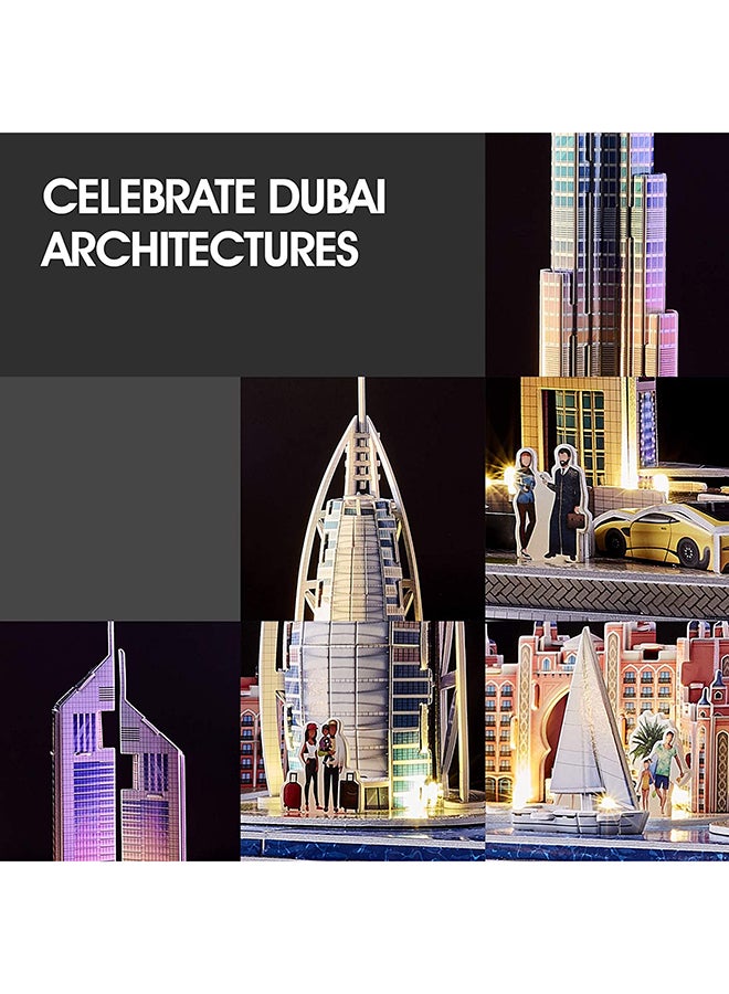 3D Puzzle with LED Lighting Dubai Cityline Architecture Model