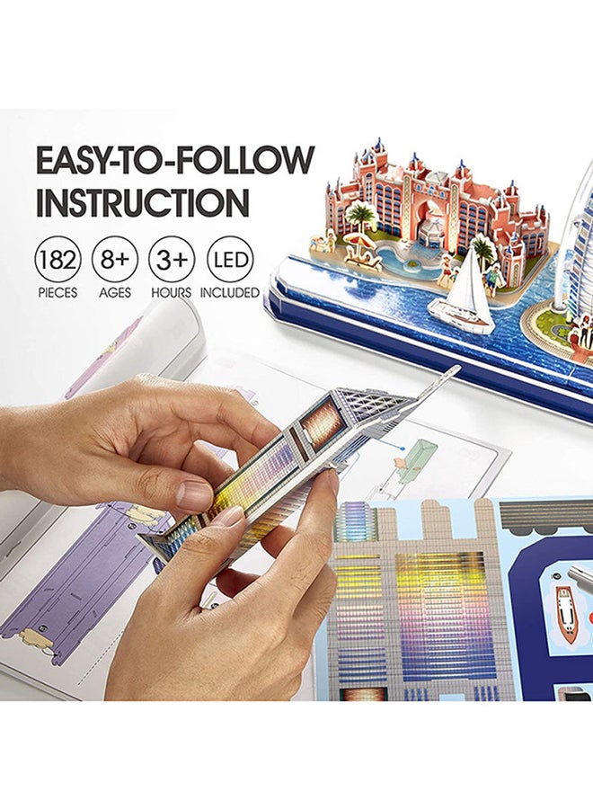 3D Puzzle with LED Lighting Dubai Cityline Architecture Model