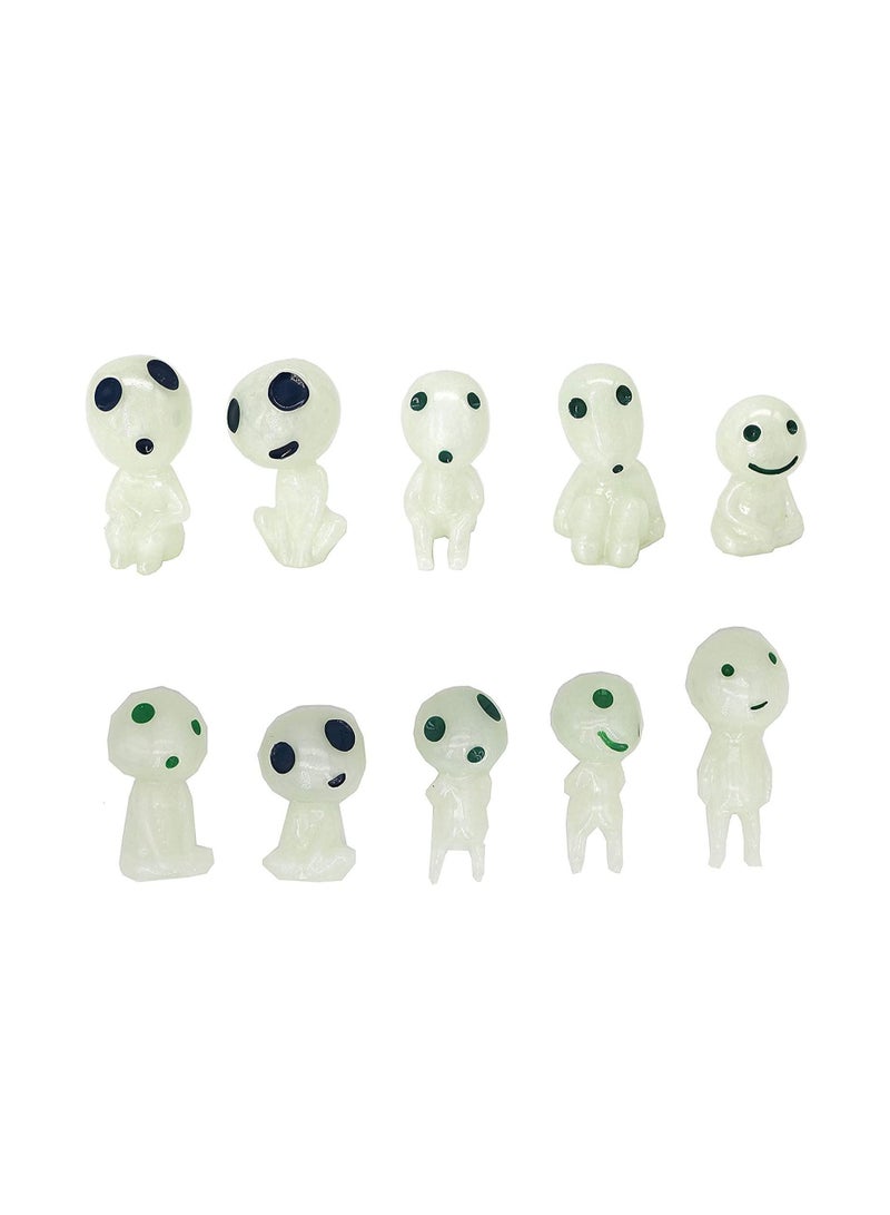KASTWAVE Fairy Garden Accessories Glow in Dark Tree Elves Decor Miniature Luminous Ghost 10pcs kit for Micro Landscape Gnomes Decoration Outdoor Patio Lawn Yard Kit